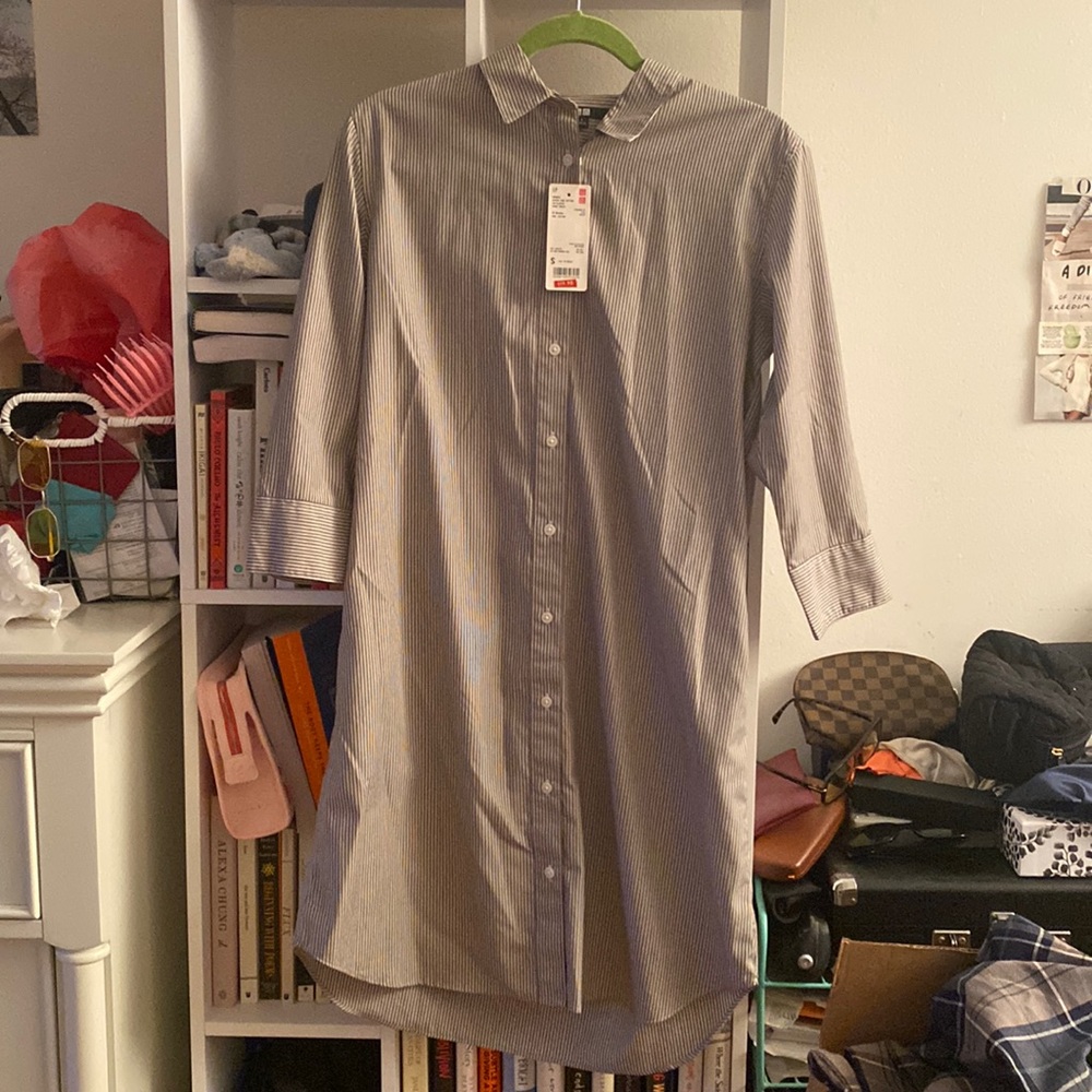 Uniqlo shirt stripe dress size small